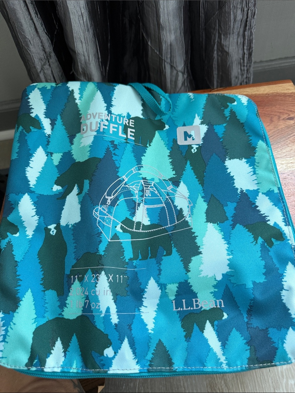 L.L.Bean Adventure Duffle - Teal & Aqua Forest Print